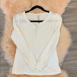 Long Sleeve Henley with sparkle buttons